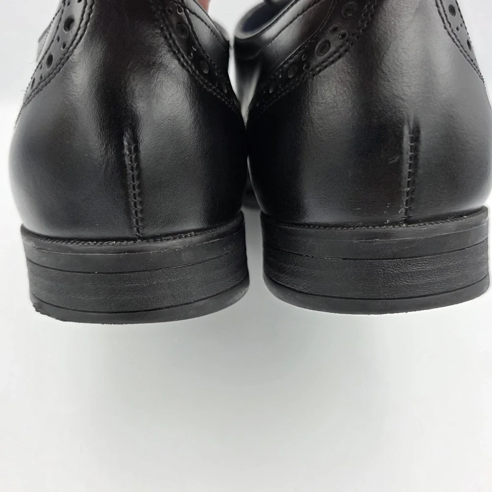 Cole Haan C20225 Shoes Men 8.5 M Black Leather Signature Grand OS Captoe LaceUp